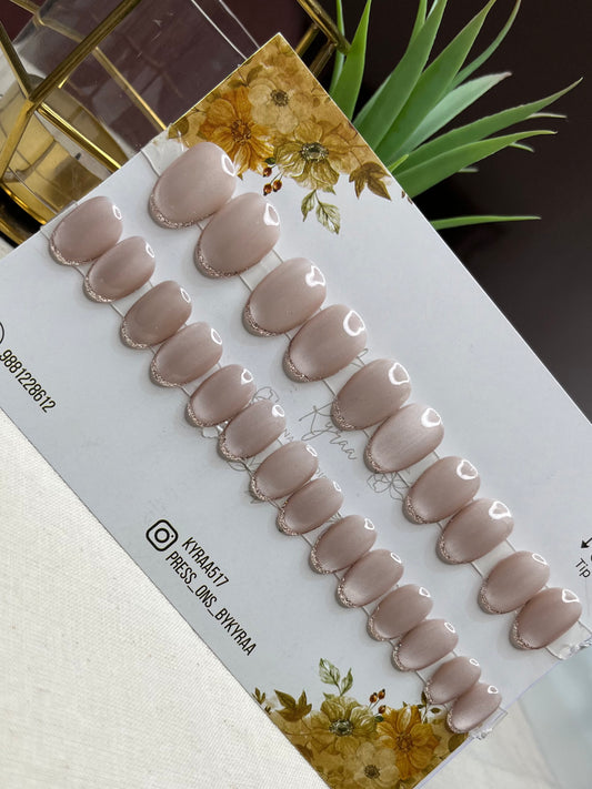 Nude Glossy Press-On Nails
